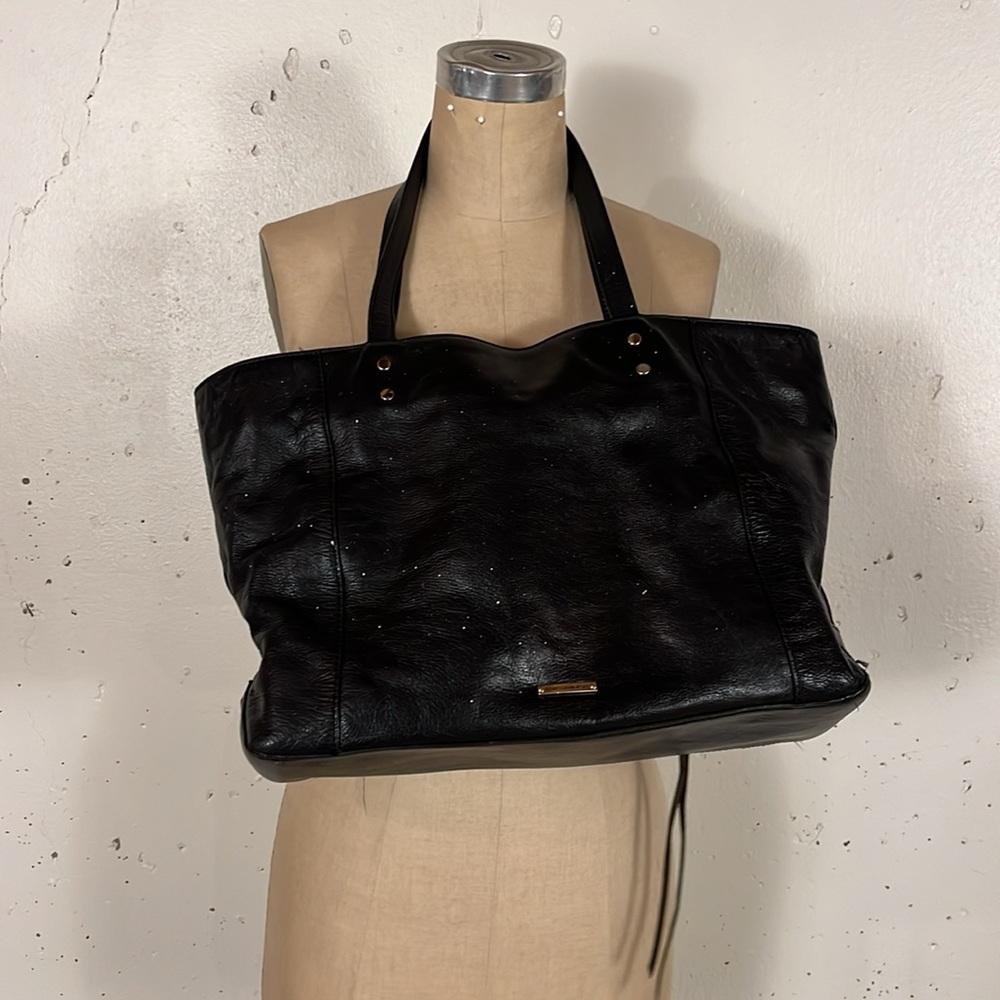 Rebecca Minkoff Black Leather Tote Purse - Picture 2 of 5